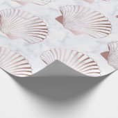 Goudzeemanspatroon van meisjes en witte marmer cadeaupapier (Hoek)