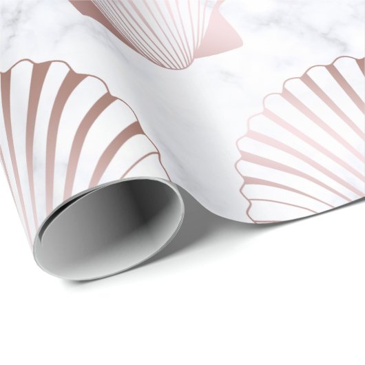 Goudzeemanspatroon van meisjes en witte marmer cadeaupapier (Rol Hoek)