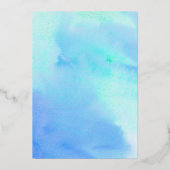 Goudzeepaardje met Waterverf Lijst Folie Uitnodiging (Achterkant)