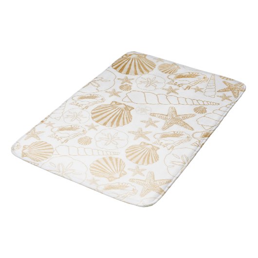Goudzeeschelpen | baddecor voor strand badmat (Gekanteld)