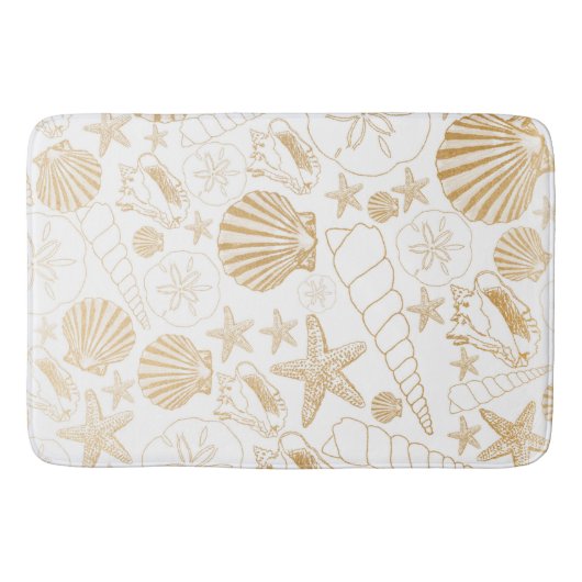 Goudzeeschelpen | baddecor voor strand badmat (Voorkant)