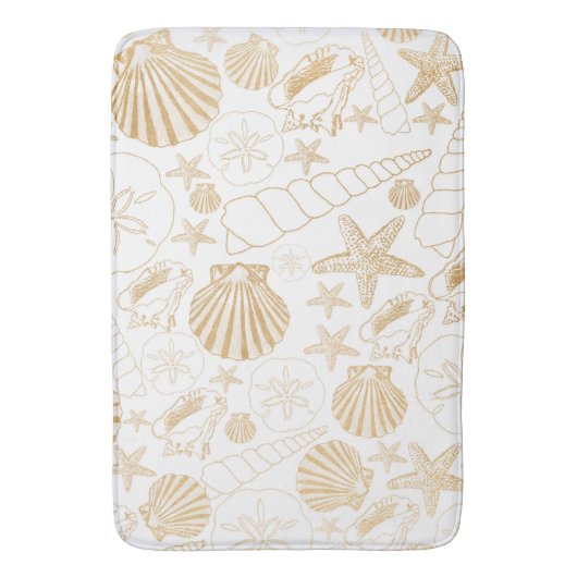 Goudzeeschelpen | baddecor voor strand badmat (Voorkant Verticaal)