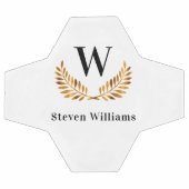 Goudzege laurel met monogram voetbal (Enkel)