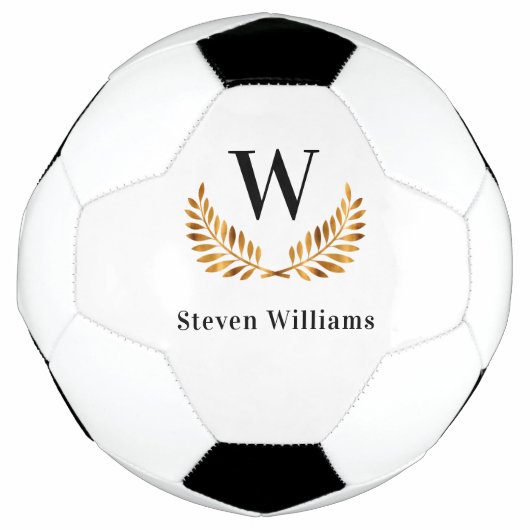 Goudzege laurel met monogram voetbal (Voorkant)