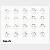Goudzegels Eucalyptus Wedding Envelope Ronde Sticker (Vel)