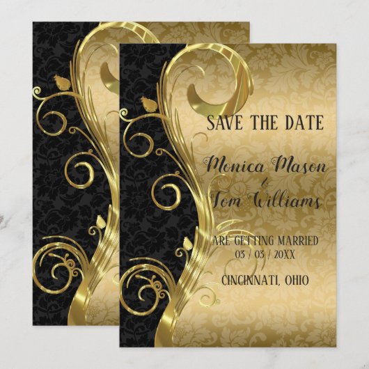 goudzeugen en dampen save the date (Voorkant / Achterkant)