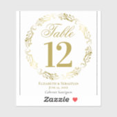 Goudzijde op wittwedstabel Wijnlabel Sticker (Vel)