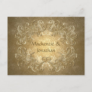 goudzijlen op gouden achtergrond Bespaar de Da Aankondigingskaart