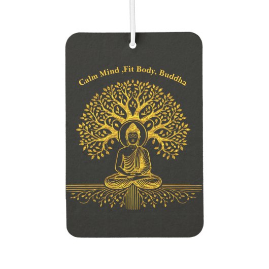 Goudzoekende Boeddha omringd door ingewikkelde bla Luchtverfrisser (Voorkant)