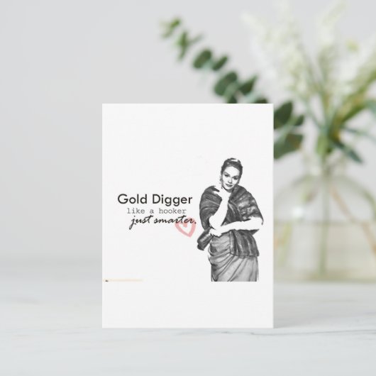 goudzoeker briefkaart (Staand voorkant)