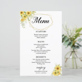 Goudzonnebloem Geometrische Rustische elegante bru (Staand voorkant)