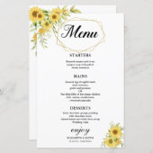 Goudzonnebloem Geometrische Rustische elegante bru (Voorkant / Achterkant)