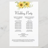 Goudzonnebloem Geometrische Rustische elegante bru (Achterkant)