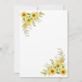 Goudzonnebloem Geometrische Rustische elegante bru Kaart (Achterkant)