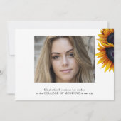 Goudzonnebloemen 2 foto's afstuderen aankondiging (Achterkant)