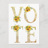 Goudzonnebloemen Briefkaart (Voorkant)