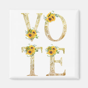 Goudzonnebloemen Magneet