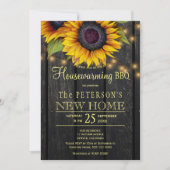 Goudzonnebloemen, schuur van hout kaart (Voorkant)