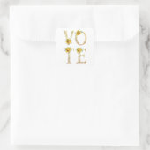 Goudzonnebloemen Vierkante Sticker (Tas)