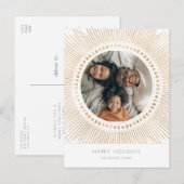 Goudzonsonderste lijst kunstdeco foto Holiday Briefkaart (Voorkant / Achterkant)