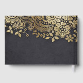 Goudzwarte elegante bruinkoolbriketten gastenboek (Achterkant)