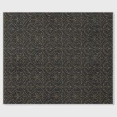 Goudzwarte elegante moderne klassieke bruiloft cadeaupapier (Vlak)