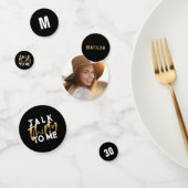 Goudzwarte foto 30e verjaardag modern partijdecor confetti (Groep)