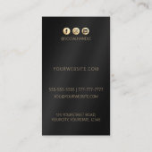 Goudzwarte logo elegante moderne sociale media visitekaartje (Achterkant)