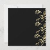 Goudzwarte moderne elegante bruiloft kaart (Achterkant)