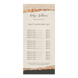 Goudzwarte papierprijslijst reclamekaart