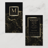 Goudzwarte, stijlvolle haarsalon visitekaartje (Voorkant / Achterkant)