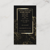 Goudzwarte, stijlvolle haarsalon visitekaartje (Achterkant)