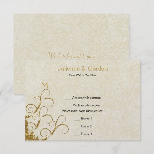  goudzwellen en crème RSVP (Voorkant / Achterkant)