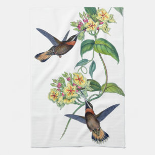 Gould Hummingbird Birds Flowers Wildlife Towel Theedoek