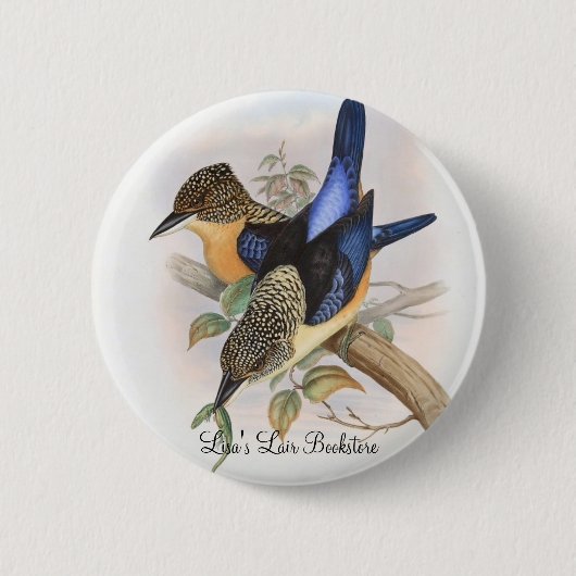 Gould - Mantled Kingfisher Bookstore Promo Button (Voorkant)