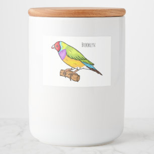 Gouldiaanse cartoon voedselcontainer etiket