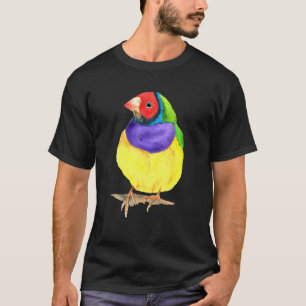 Gouldiaanse waterverf-vogel kleurig t-shirt