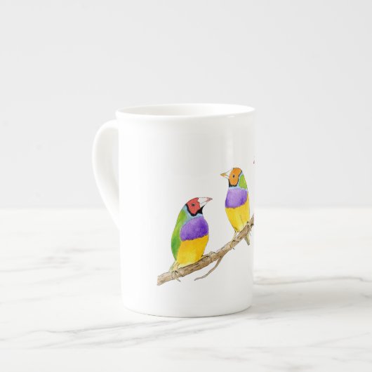 Gouldian Finch Bird Porselein Kop (Links)