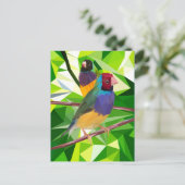 Gouldian Finch Duo Briefkaart (Staand voorkant)