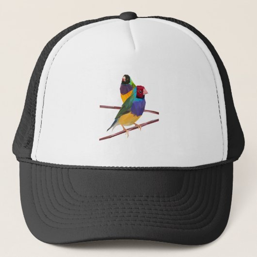 Gouldian Finch Duo Trucker Pet (Voorkant)