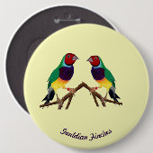 ~ Gouldian Finch ~ Gepersonaliseerd ~ Ronde Button 6,0 Cm (Voorkant /achterkant)