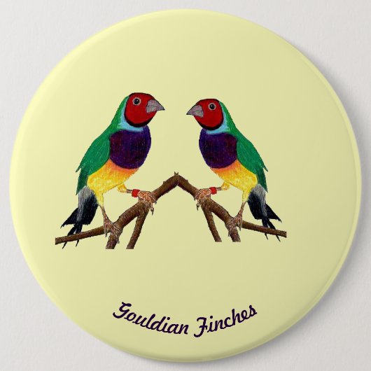 ~ Gouldian Finch ~ Gepersonaliseerd ~ Ronde Button 6,0 Cm (Voorkant)