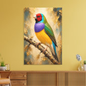 Gouldian Finch Luxe Impasto Canvasprint Canvas Afdruk (Insitu (Woonkamer))