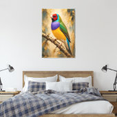 Gouldian Finch Luxe Impasto Canvasprint Canvas Afdruk (Insitu (Slaapkamer))