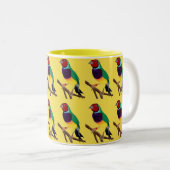 ~ Gouldian Finch ~ Original Art ~ Two-Tone Coffee Tweekleurige Koffiemok (Voorkant rechts)