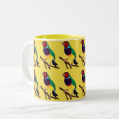 ~ Gouldian Finch ~ Original Art ~ Two-Tone Coffee Tweekleurige Koffiemok (Voorkant links)