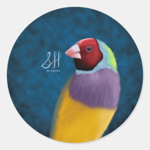 Gouldian Finch Ronde Sticker
