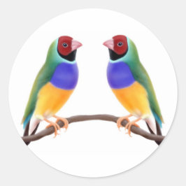 Gouldian Finch Vrienden Ronde Sticker