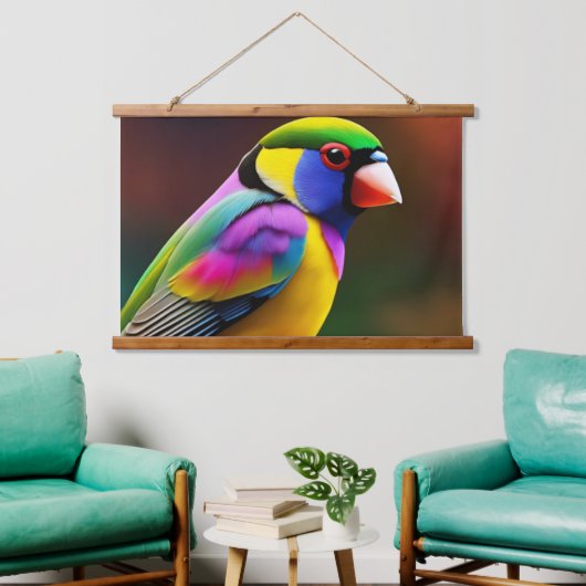 Gouldian Finch wandtapijt Hangend Wandkleed (Woonkamer)