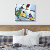 Gouldian Finches Canvas Afdruk (Insitu (Slaapkamer))